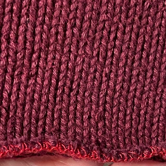 Repaved Burgundy Cropped Sweater Ribbed Knit Long Sleeve Streetwear Y2K Large - Picture 11 of 12